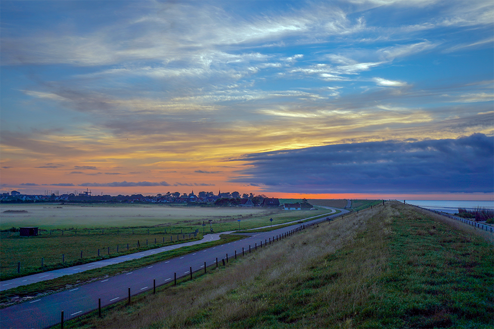 Rondje Texel fietsen zonsopkomst oudeschild DSC07599