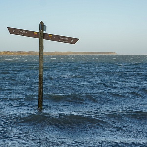 De Slufter vol water gezien vanaf het viewpoint